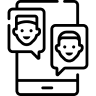 conversations on mobile icon